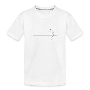 Papagei auf der Leine - Kinder Premium Bio T-Shirt - Weiß - Vorne