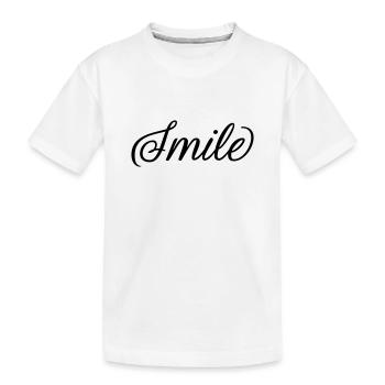 Smile - Kids' Premium Organic T-Shirt - white - Front