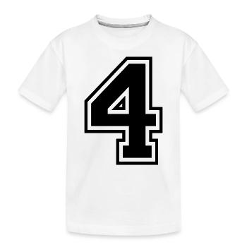 Nummer 4 - Kinder Premium Bio T-Shirt - Weiß - Vorne