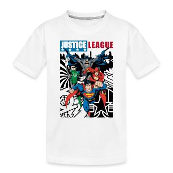 Justice League Comic Cover - Kinder Premium Bio T-Shirt - Weiß - Vorne