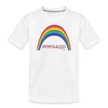 Schulanfang Regenbogen Schulkind - Kinder Premium Bio T-Shirt - Weiß - Vorne