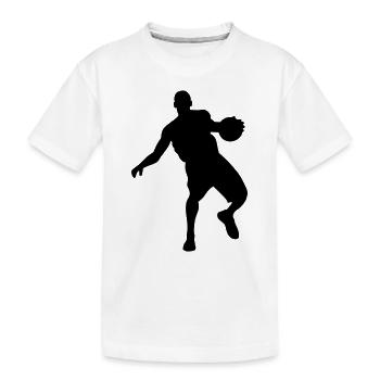 Basketball Spieler Dribbling - Kinder Premium Bio T-Shirt - Weiß - Vorne