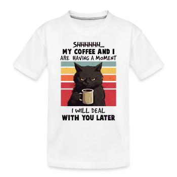 Dictons typiques de la collection de comportement des chats - T-shirt bio Premium Enfant - blanc - Devant
