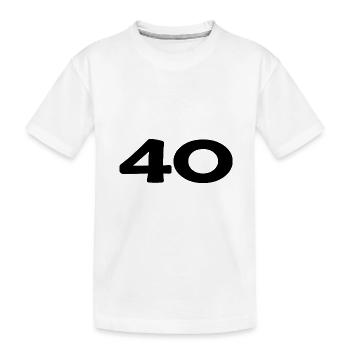 40. 40 ANS. 40e ANNIVERSAIRE. ANNIVERSAIRE 40 ANS. - T-shirt bio Premium Enfant - blanc - Devant