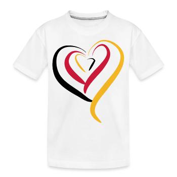 Deutschland Herz - Kinder Premium Bio T-Shirt - Weiß - Vorne