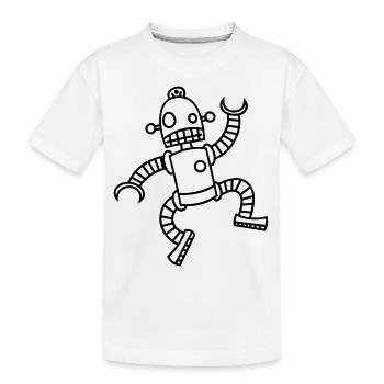 Roboter - Kinder Premium Bio T-Shirt - Weiß - Vorne