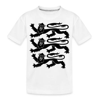 England Three Lions - Kinder Premium Bio T-Shirt - Weiß - Vorne