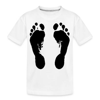 Empreintes (pieds nus) / Footprints (pieds nus) / - T-shirt bio Premium Enfant - blanc - Devant