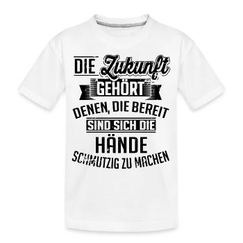 Ich mach mir die Hände schmutzig - Kinder Premium Bio T-Shirt - Weiß - Vorne