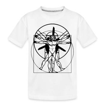 Leonado da Vinci Vitruvian Man - Kids' Premium Organic T-Shirt - white - Front