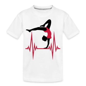 yoga puls herzschlag frequenz frau gymnastik sport - Kinder Premium Bio T-Shirt - Weiß - Vorne