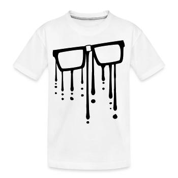 drop graffiti geek cool nerd glasses glasses glasses - Kids' Premium Organic T-Shirt - white - Front