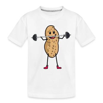 Peanut Peanuts Bodybuilder Sports - Kids' Premium Organic T-Shirt - white - Front