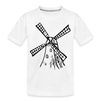 Moulin à vent vintage classique - T-shirt bio Premium Enfant - blanc - Devant
