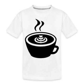 Kaffee Icon - Kinder Premium Bio T-Shirt - Weiß - Vorne