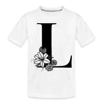 Buchstabe L - Kinder Premium Bio T-Shirt - Weiß - Vorne
