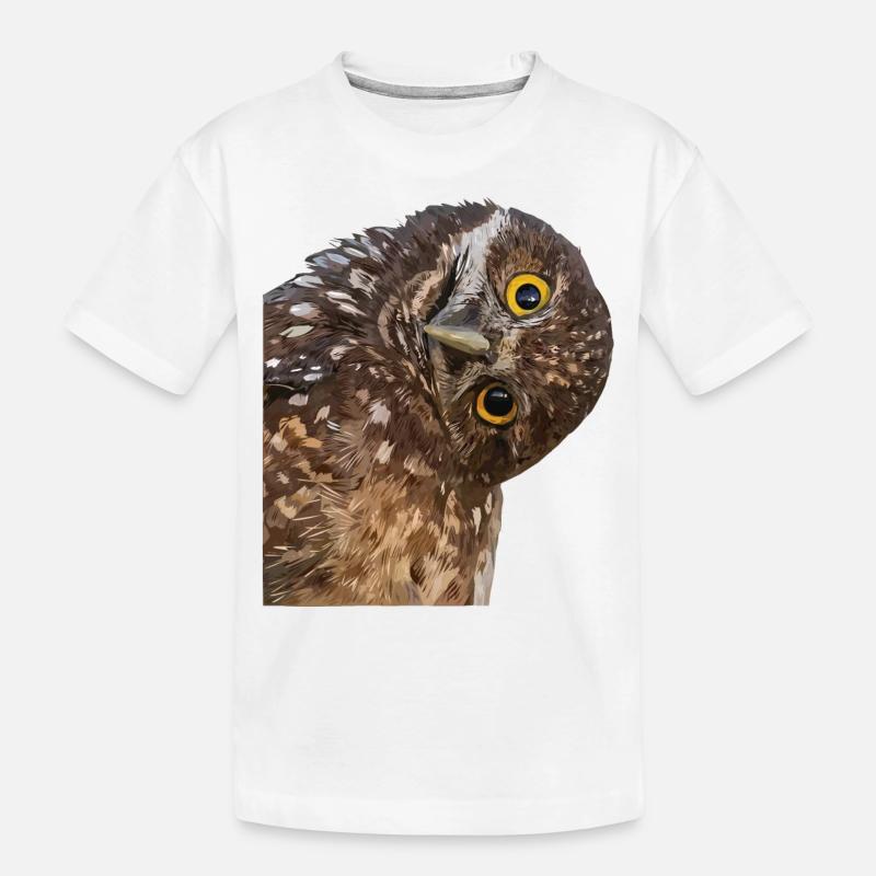 Eule - Kinder Premium Bio T-Shirt - Weiß