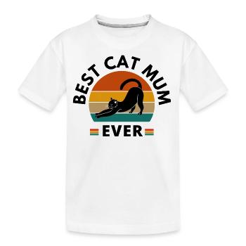BEST CAT MUM EVER - Kids' Premium Organic T-Shirt - white - Front