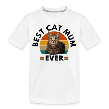 BEST CAT MUM EVER - Kids' Premium Organic T-Shirt - white - Front