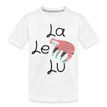 Schlafshirt Faultier Nachthemd Pyjama Rosa - Kinder Premium Bio T-Shirt - Weiß - Vorne