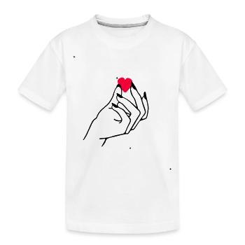 Main coeur - T-shirt bio Premium Enfant - blanc - Devant