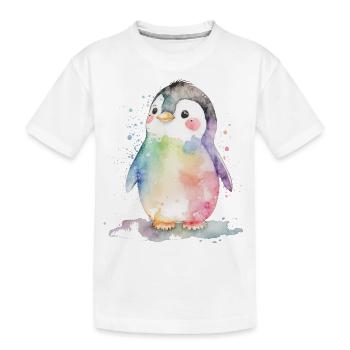 aquarelle de pingouin - T-shirt bio Premium Enfant - blanc - Devant