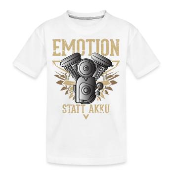 EMOTION - statt Akku - Kinder Premium Bio T-Shirt - Weiß - Vorne