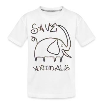 Tiere retten - Kinder Premium Bio T-Shirt - Weiß - Vorne
