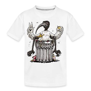 Oiseau à la poubelle - T-shirt bio Premium Enfant - blanc - Devant