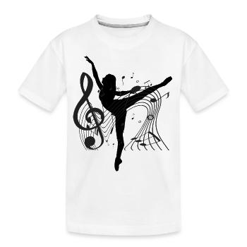 Dancing Dance Music - Kinder Premium Bio T-Shirt - Weiß - Vorne