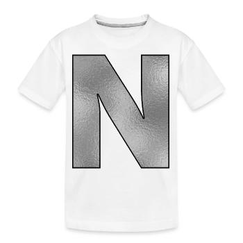 Lettre N Argent - T-shirt bio Premium Enfant - blanc - Devant