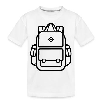 Backpack - Kids' Premium Organic T-Shirt - white - Front