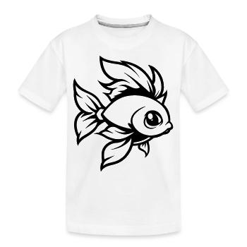 goldfisch fisch comic - Kinder Premium Bio T-Shirt - Weiß - Vorne