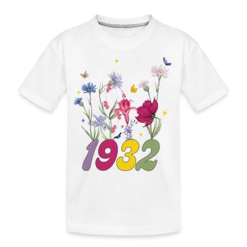 Geburtsjahr 1932 Wildblumen - Kinder Premium Bio T-Shirt - Weiß - Vorne