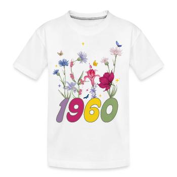 Geburtsjahr 1960 Wildblumen - Kinder Premium Bio T-Shirt - Weiß - Vorne