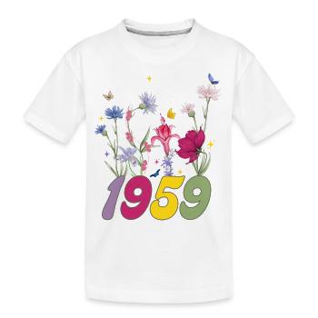 Geburtsjahr 1959 Wildblumen - Kinder Premium Bio T-Shirt - Weiß - Vorne