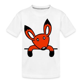 Fuchs Rotfuchs Hinter Zaun Mauer Wand Guckt Süß - Kinder Premium Bio T-Shirt - Weiß - Vorne