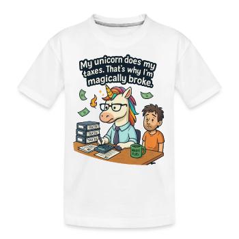 0009 Impôts sur les licornes - T-shirt bio Premium Enfant - blanc - Devant