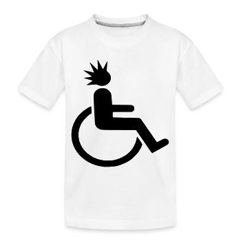 Rollstuhlfahrer mit Punk-Frisur # - Kinder Premium Bio T-Shirt - Weiß - Vorne