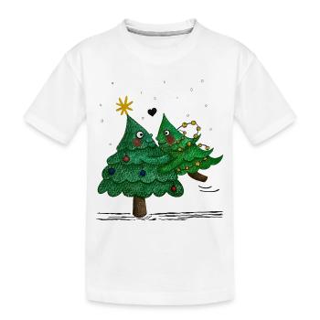 Niedliche Weihnachtsbäume - Kinder Premium Bio T-Shirt - Weiß - Vorne