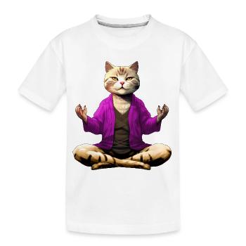 Chat Yogi - T-shirt bio Premium Enfant - blanc - Devant