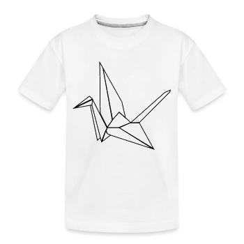 Grue en origami - T-shirt bio Premium Enfant - blanc - Devant