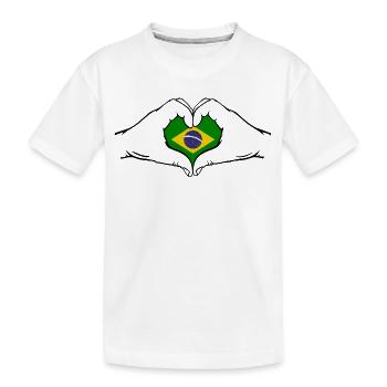 Drapeau du Brésil Aiguilles Forme De Coeur - T-shirt bio Premium Enfant - blanc - Devant