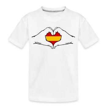 Drapeau de l’Espagne Aiguilles Forme de coeur - T-shirt bio Premium Enfant - blanc - Devant