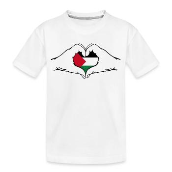 Drapeau de la Palestine Aiguilles Forme De Coeur - T-shirt bio Premium Enfant - blanc - Devant