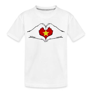 Vietnam Herzform - Kinder Premium Bio T-Shirt - Weiß - Vorne