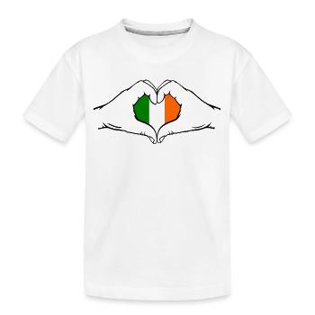 Irland Herzform - Kinder Premium Bio T-Shirt - Weiß - Vorne