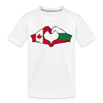 Forme de coeur Canada Bulgarie avec les mains - T-shirt bio Premium Enfant - blanc - Devant