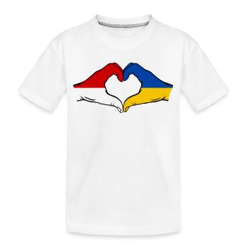 Indonésie Ukraine forme de coeur avec les mains - T-shirt bio Premium Enfant - blanc - Devant