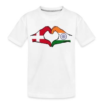 Danemark Inde mains forme de coeur - T-shirt bio Premium Enfant - blanc - Devant